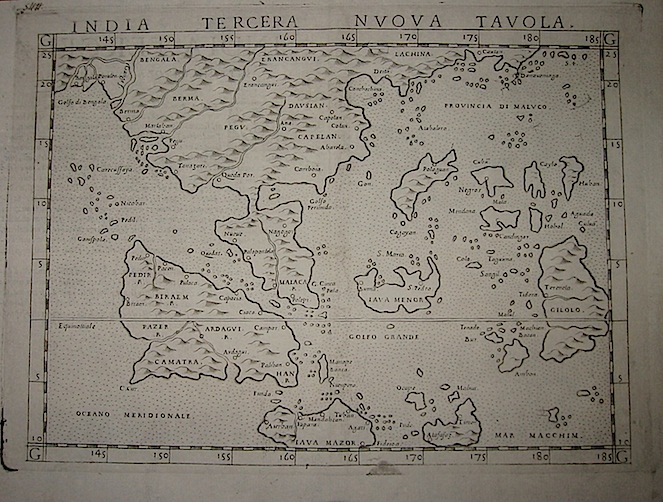 Ruscelli Girolamo (1504-1566) India Tercera nuova tavola 1574 Venezia 